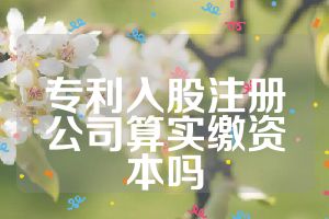專利入股注冊公司算實繳資本嗎