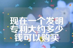 現(xiàn)在一個(gè)發(fā)明專利大約多少錢可以購買